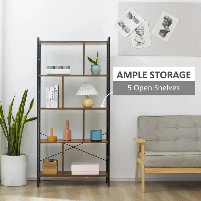 HOMCOM Industrial Bookcase Shelf