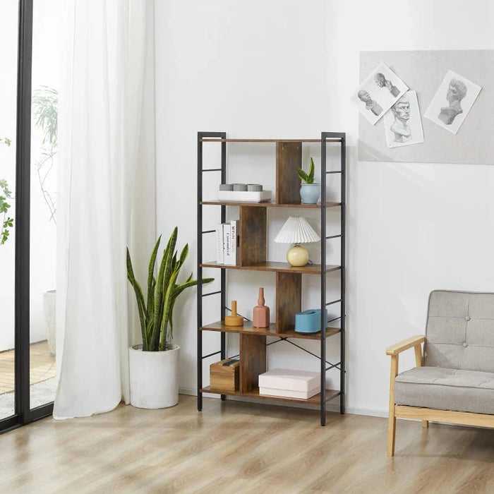 HOMCOM Industrial Bookcase Shelf