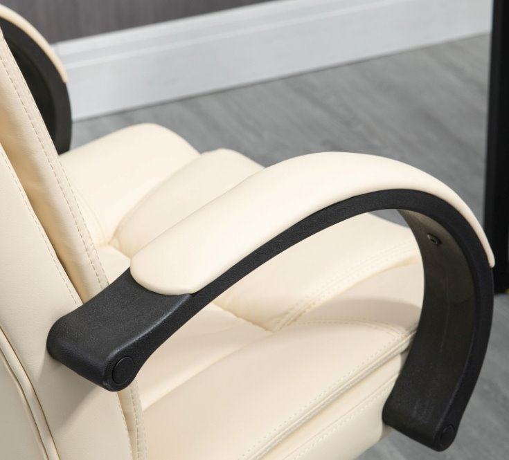Vinsetto Executive Cream Leather Office Chair