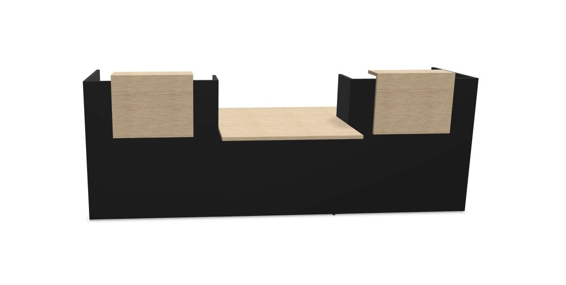 Buro5 Large Straight Reception Desk Reception Desk Buronomic 3000mm Black Oak