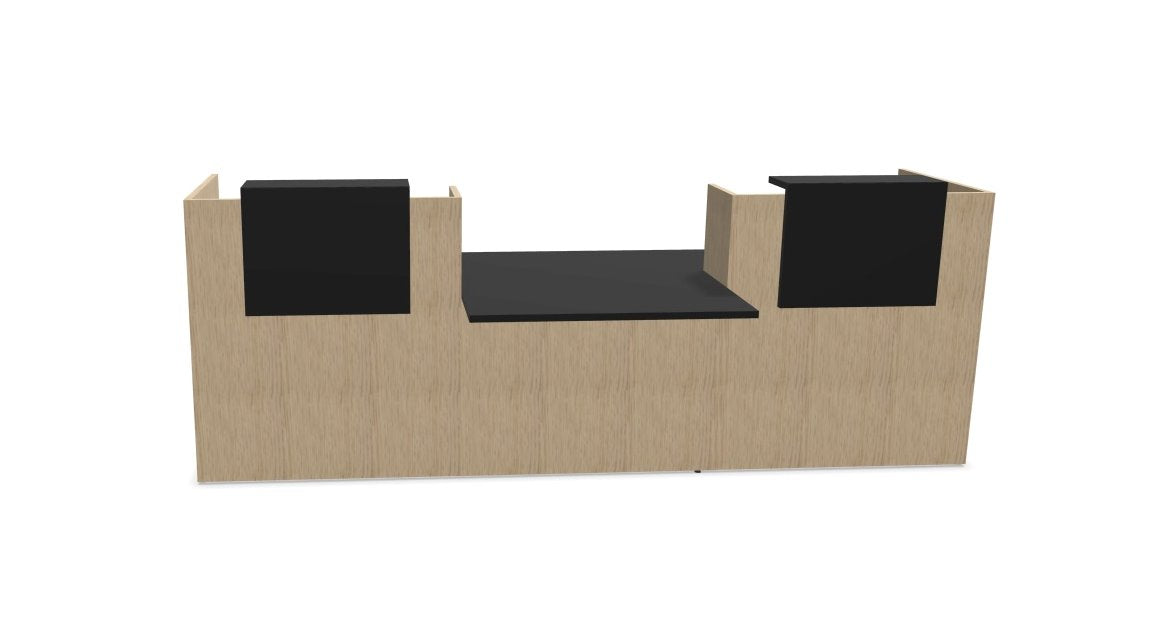 Buro5 Large Straight Reception Desk Reception Desk Buronomic 3000mm Oak Black