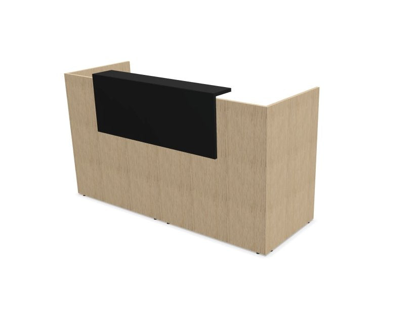 Buro5 Small Straight Reception Desk Reception Desk Buronomic 2000mm Oak Black