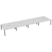Express 10 person bench desk 8000mm x 1600mm BENCH TC Group Silver White No Gap