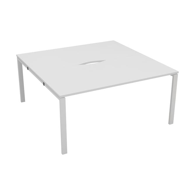 Express 2 person Office bench desk 1600mm x 1600mm - White - Next Day Delivery BENCH TC Group White White No Gap