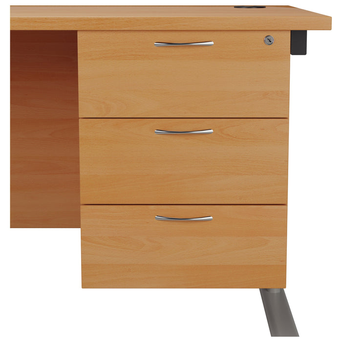 Fixed Underdesk Pedestal PEDESTALS TC Group Beech 3 Drawers To fit 800 deep desk