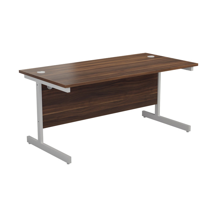 One Cantilever Rectangular Office Desk - 800mm Deep Rectangular Office Desks TC Group Walnut White 1200mm x 800mm