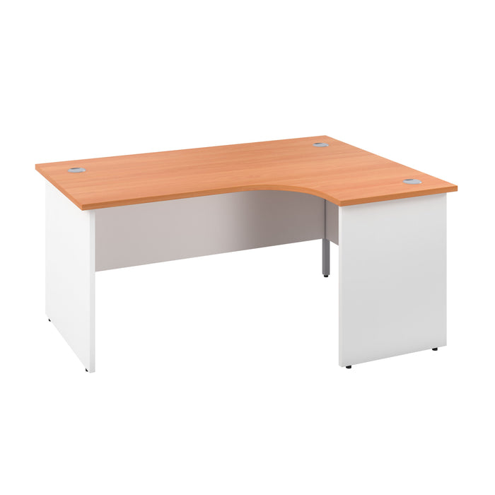 One Panel Plus 1600mm x 1200mm Corner Desk DESKING TC Group Beech Right Hand 