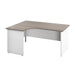 One Panel Plus 1600mm x 1200mm Corner Desk DESKING TC Group Grey Oak Left Hand 
