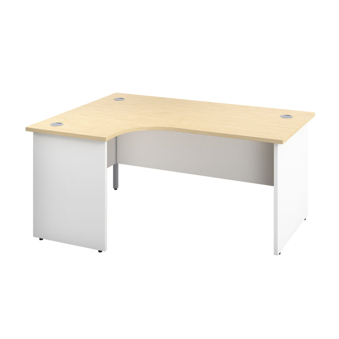 One Panel Plus 1600mm x 1200mm Corner Desk DESKING TC Group Maple Left Hand 