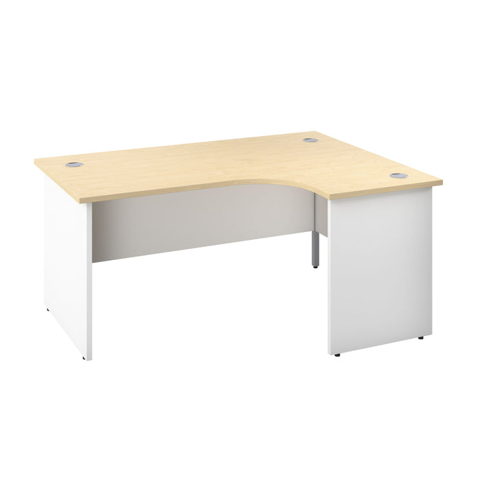 One Panel Plus 1600mm x 1200mm Corner Desk DESKING TC Group Maple Right Hand 