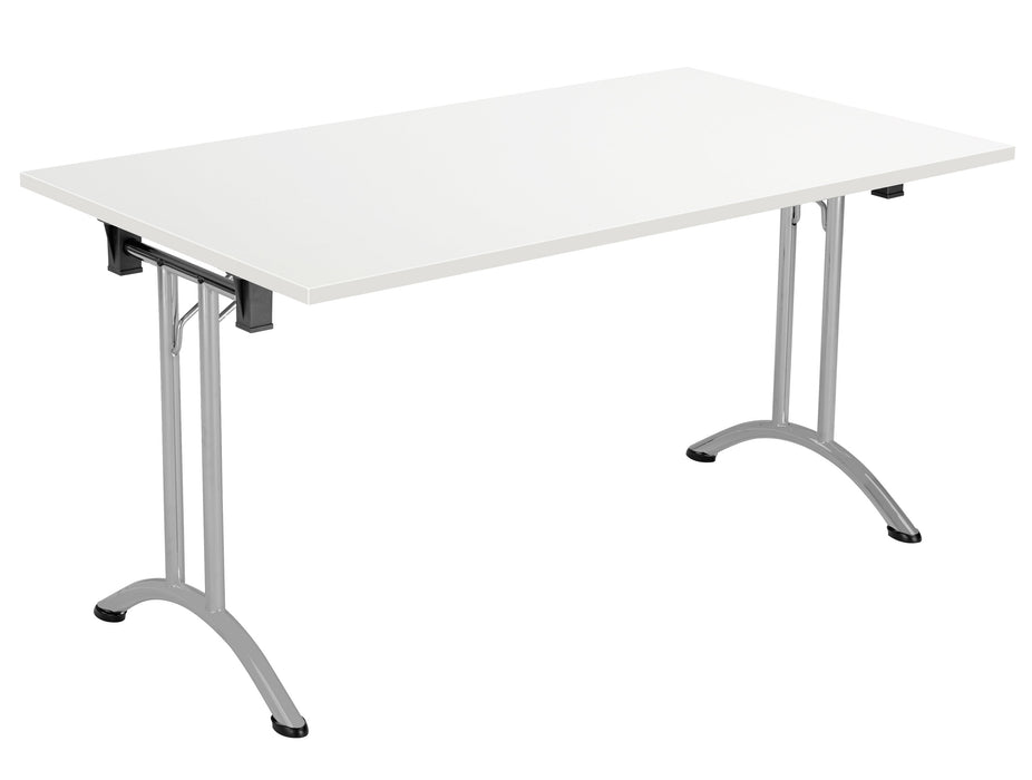 One Union Folding Meeting Table 700mm Deep Folding Meeting Tables TC Group White Silver 1200mm x 700mm