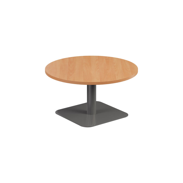 Pedestal base 800mm Coffee Table WORKSTATIONS TC Group Beech Silver 