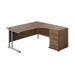 Start Next Day Delivery 1600mm Corner Desk & Pedestal Bundle Rectangular Office Desks TC Group Walnut Right 