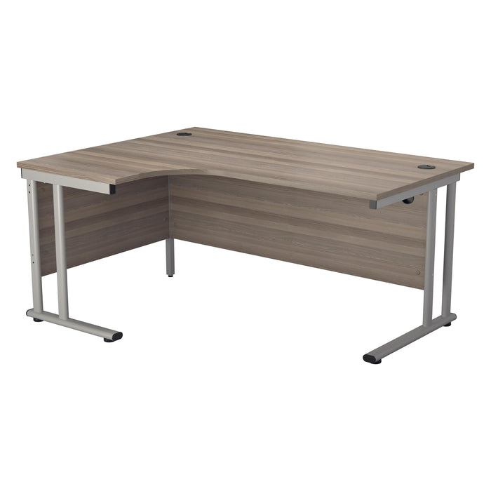 Start Next Day Delivery 1600mm x 1200mm Corner Office Desk WORKSTATIONS > desks > home office desks > next day delivery desks TC Group Grey Oak Silver Left Hand