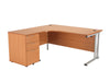 Start Next Day Delivery 1800 Corner Desk & Pedestal Bundle WOKSTATIONS TC Group Beech Left 
