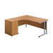 Start Next Day Delivery 1800 Corner Desk & Pedestal Bundle WOKSTATIONS TC Group Oak Left 