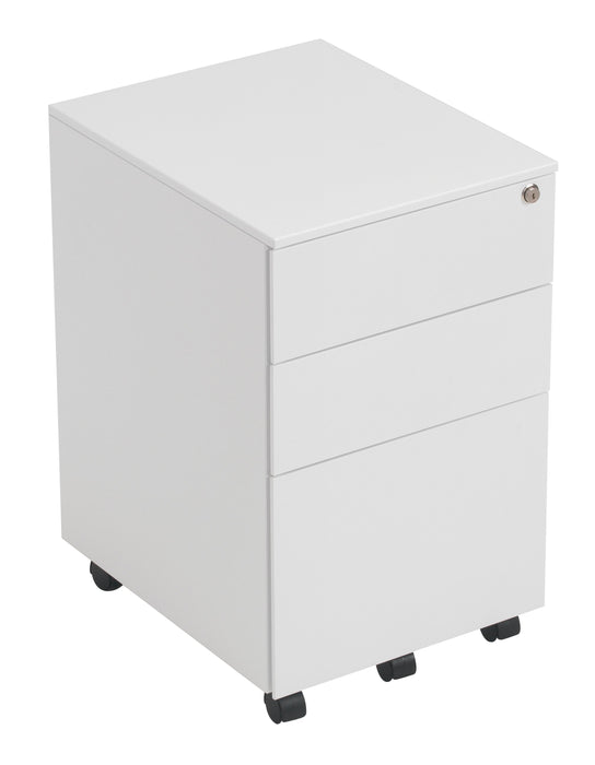 Steel 3 Drawer Under Desk Pedestal TALOS TC Group White 