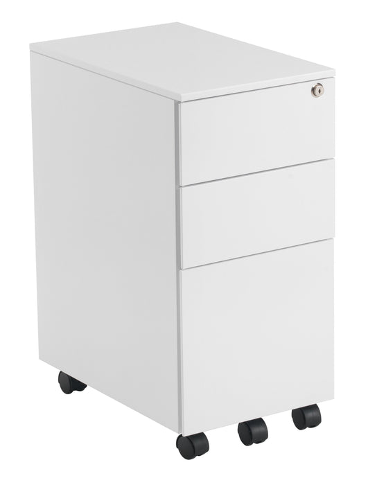Steel Slimline 3 Drawer Under Desk Steel Pedestal TALOS TC Group White 