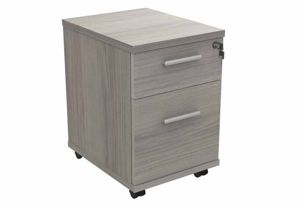 Workwise Mobile Under Desk Office Storage Unit Furniture TC GROUP 2 Drawers Grey Oak 