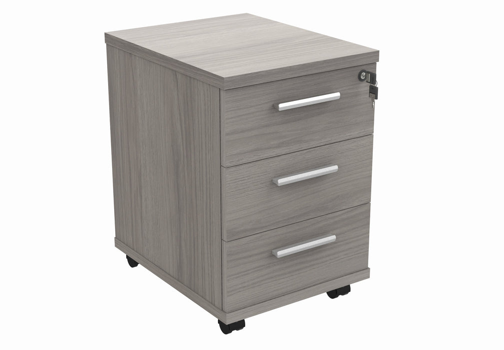 Workwise Mobile Under Desk Office Storage Unit Furniture TC GROUP 3 Drawers Grey Oak 