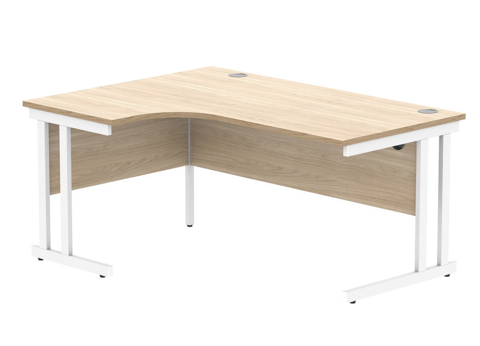 Workwise Office Left Hand Corner Desk With Steel Double Upright Cantilever Frame Furniture TC GROUP 